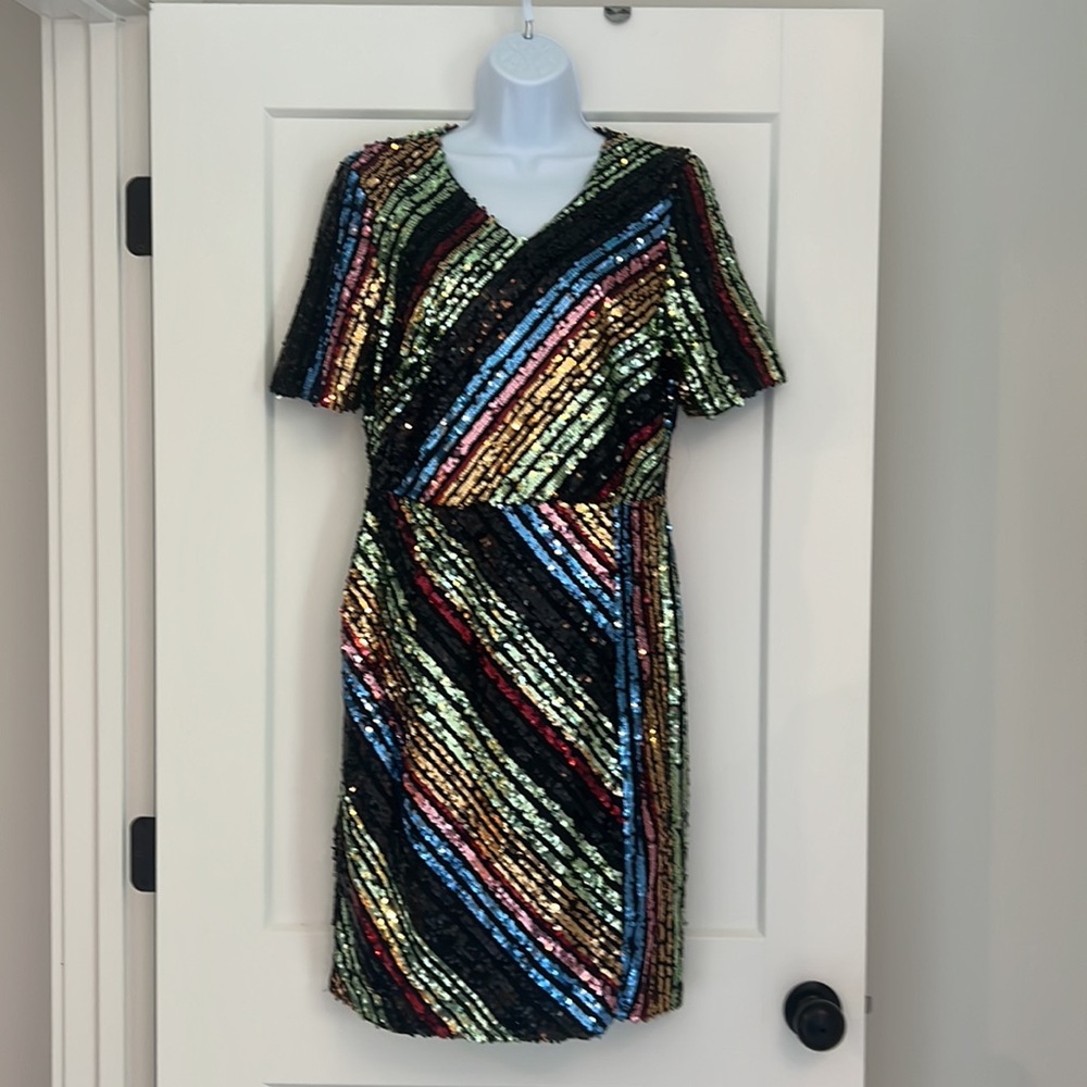 Sequined striped colorful dress 6/8
